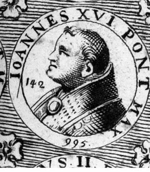Portræt af pave Johannes XVI (Johannes Philagatus) (død 1013).