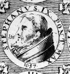 Portræt af pave Stephen IX (Stephane 9).