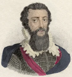 Portræt af Robert Devereux, greve af Essex (1566-1601) engelsk general, Elisabeth Ieres favorit. Indgravering af det 19. århundrede.