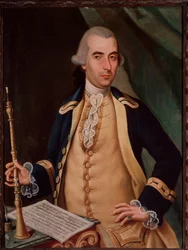 Portræt af Sante Aguilar (ca. 1734-1808) italiensk oboist Anonym maleri. Bologna Civic Bibliografisk museum fra det 18. århundrede