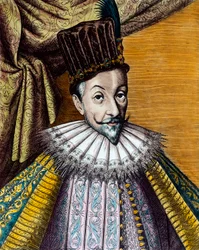 Portræt af Sigismond III Vasa (1566-1632), konge af Polen (1587-1632) og af Sverige (1592-1599). 1600-tals stik. Saml. Gå.