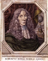 Portræt af Sir Robert Boyle (1627-1691), anglo-irsk fysiker og kemiker.