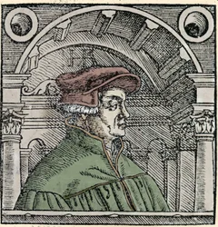 Portræt af Ulrich Zwingli (1484 - 1531), schweizisk religiøs reformator.