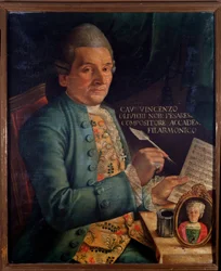 Portræt af Vincenzo Olivieri, italiensk komponist (maleri