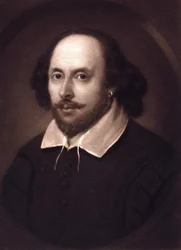 Portræt af William Shakespeare (1564 - 1616).