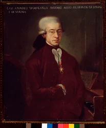 Portræt af Wolfgang Amadeus Mozart på 21 (maleri