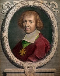 Portræt af kirkemanden Francois de Harlay, Abbe af Jumieges (1625-1695)” Indgravering af det 17. århundredes Paris, Musee Carnavalet