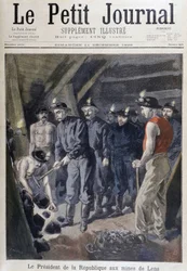 Republikkens præsident Jean Casimir-Perrier (Casimir Perrier, Casimir Perrier, Casimir Perrier) omgivet af minearbejdere ved Lens miner, "" Le petit journal""" 11. december