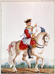 Repræsentation af en fransk musketer fra Louis XV