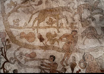 Repræsentation af den imaginære indiske fauna, der symboliserer Alexander den Stores bedrifter