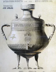 Russisk Samovar - litografi