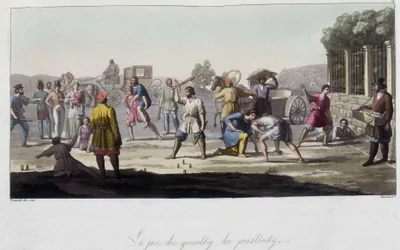 Russiske spil af Gorodky og pristinsky og andre distraktioner, Rusland. I”” Det gamle og moderne kostume””” 1819-1820 af Ferrario.