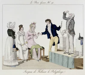 Saltimbanque: Polyfagen Jacques de Falaise (han sluger hvad som helst, levende dyr...) - i "" Le bon genre"", deb. 19. århundrede