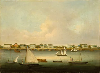 Scene ved indgangen til Yang Tse Kiang-floden ved Woosung
