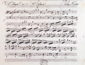 Nodeside for den første violin i Symfoni nr. 7, af Mozart