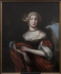 Sophie Amelie de Nassau Siegen, tysk prinsesse, hertuginde af Kurland (Letland) - Portræt af grevinde Sophie Amalie af Nassau-Siegen (1650-1688), hertuginde af Kurland, Anonym . Olie på lærred. Mål: 90x74 cm. Nationalmuseum Stockholm