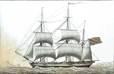 Svensk handelsskib (tryk fra 1700-tallet)