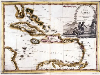 Den caribiske øgruppe, baseret på et atlas fra 1798.