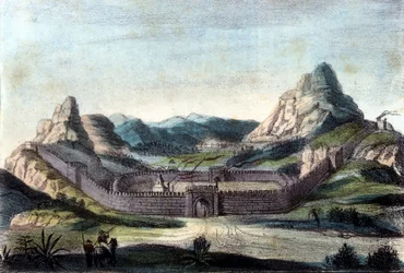 Den kinesiske mur. 1800-tals gravering.