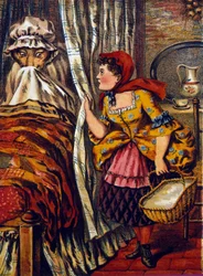 Den lille Rødhætte. Fortælling af Charles Perrault (1697). Anonym illustration