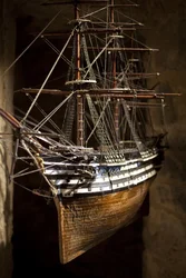 Marengo. Votive model, set fra buen, efter 1810. Model træ, modige og vegetabilske fibre. Marine Museum of Brest.