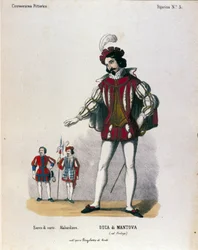 Karakteren af hertugen af Mantua i operaen "" Rigoletto"" af komponisten Giuseppe Verdi (1813-1901)