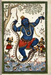 Den brahmaniske triades guddom Vishnu Page fra manuskriptet (ms. 8300) "Mogols historie"" (Moghul eller Moghol) af Stefano Nivibus Cardeira. 1700-tallet. Bibloteca marciana, Venedig