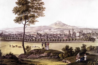Byen Toeplitz (Toplitz) i Bøhmen i slutningen af det 18. århundrede.