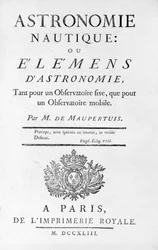 Titelside til Nautical Astronomy: eller Elemens (Elements) of Astronomy af M. de Maupertuis (Pierre-Louis Moreau de) (1698 - 1759). 1743.