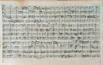 Titelside af musikpartitur af The Art of the Fugue, the last and ufuldstændige fuga, af Johann Sebastian Bach