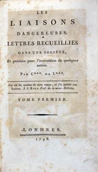 Titelside på bogen "Dangerous Liaisons" af Choderlos de Laclos, London
