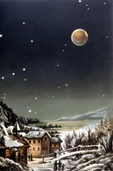 Total måneformørkelse. 1800-tals illustration