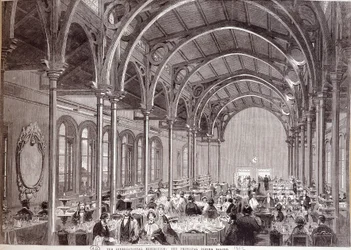 Udsigt over hovedrestauranten på den internationale udstilling i London i 1862.