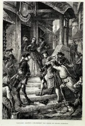 Voltaire arresteret i Frankfurt efter ordre fra den store Frederik II - i "Histoire de France fra de fjerneste tider indtil 1789" af M. Guizot