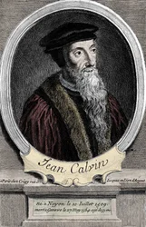 portræt af Jean Calvin (1509-1564), fransk religiøs reformator og forfatter.