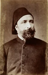 Det Osmanniske Rige: "" Portræt af Ahmet Mithat Pasha (eller Ahmed Midhat pasha) (1822-1883) statsmand tyrkisk reformator"" Fotografi Ankara, Turkish Historical Society. Kalkun