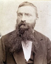 Portræt af Auguste Rodin (1840-1917) fotograferet omkring 1885.