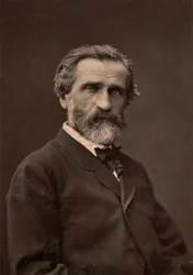 Portræt af Giuseppe Verdi, den berømte komponist.