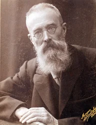Portræt af Nicholas (Nikolai) Rimsky Korsakov (1844-1908)), russisk komponist. 1800-tals fotografi.