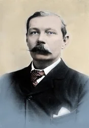 Portræt af Sir Arthur Conan Doyle (1859-1930), engelsk forfatter, skaberen af karakteren "Sherlock Holmes".