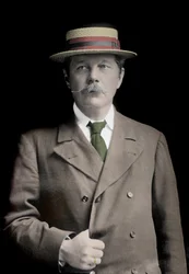 Portræt af Sir Arthur Conan Doyle (1859-1930), engelsk forfatter, skaberen af karakteren "Sherlock Holmes".