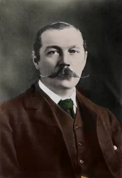 Portræt af Sir Arthur Conan Doyle (1859-1930), engelsk forfatter, skaberen af karakteren "Sherlock Holmes".