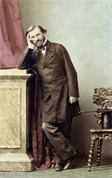 Portræt af den italienske komponist Giuseppe Verdi (1813 - 1901).