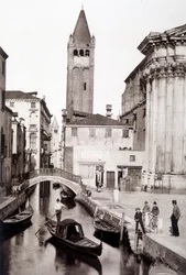 San Giovanni e Paolo-distriktet i Venedig - fotografering, slutningen af det 19. århundrede