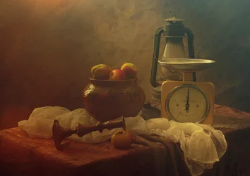 Landligt køkken-stilleben