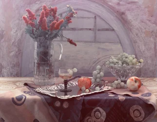 Vintage frugt og blomster