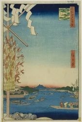 Asakusa River, Great Riverbank, Miyato River (Asakusagawa Okawabata Miyatogawa), fra serien "One Hundred Famous Views of Edo (Meisho Edo hyakkei)"