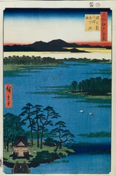 Benten-helligdommen ved Inokashira-dammen. Et hundrede berømte udsigter over Edo, ca. 1858