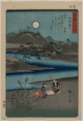 Cloth Fulling Jewel River i Settsu, fra serien Six Jewel Rivers of the Various Provinces