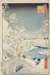 Meguro (Meguro Taiko Bridge, Yuino Hill), fra højdedraget, udsigt over Edo (Hundrede berømte udsigter over Edo) "